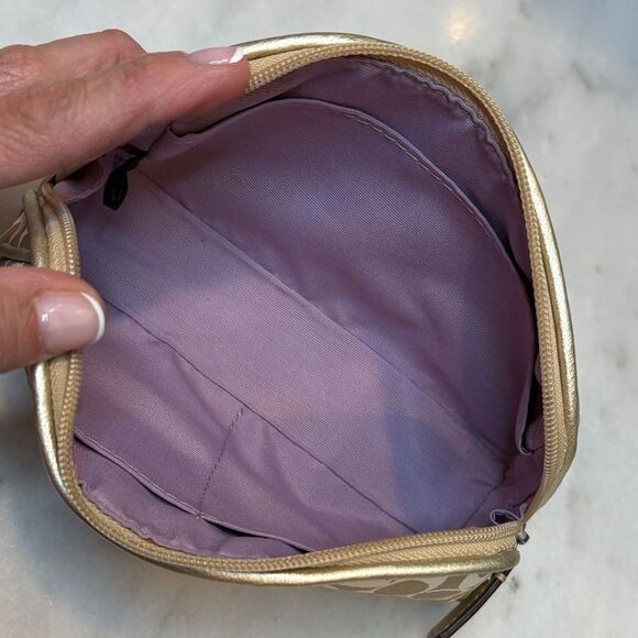 Coach Heritage Signature Logo Stripe Toiletry Bag Cosmetic Case Pouch - Picture 13 of 16